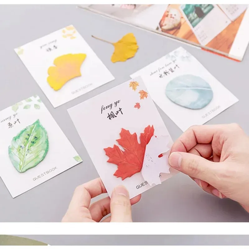 Libro de notas adhesivas fuera de stock, hoja de planta Natural, Bloc de notas adhesivas, pegatina para planificador de oficina, papelería, suministros escolares, Deco # R.