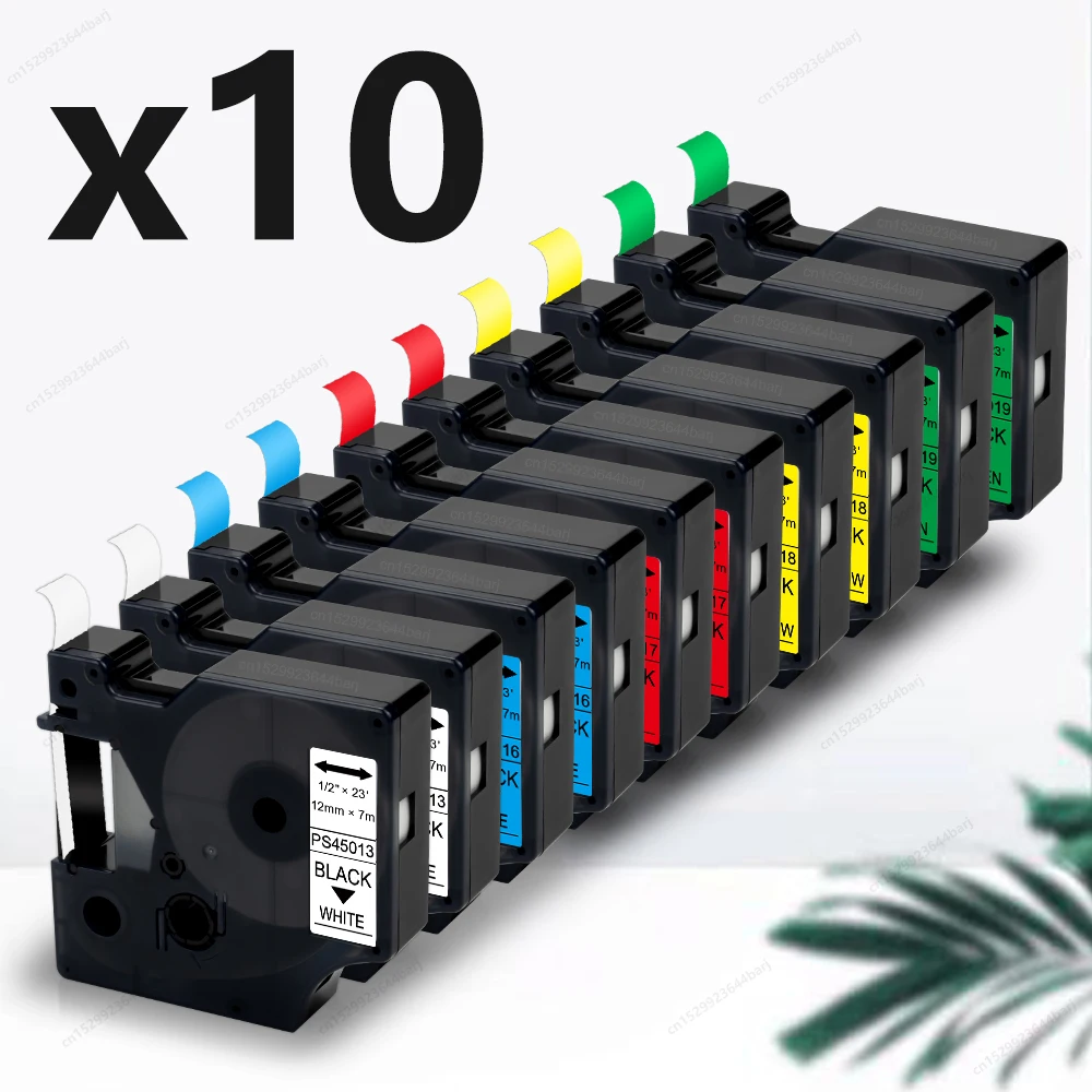 

3/5/10PK Compatible with Dymo D1 Label Tape 45013 Refills Black on White 12mm D1 Tape for Dymo LabelManager 160 280 Label Maker