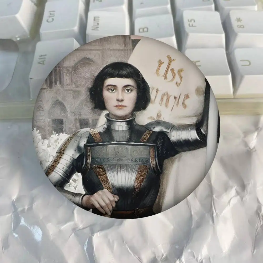 Joan Of Arc Rundes Abzeichen, kreative Brosche, Kleidung, Rucksack, Zubehör, Anstecknadel