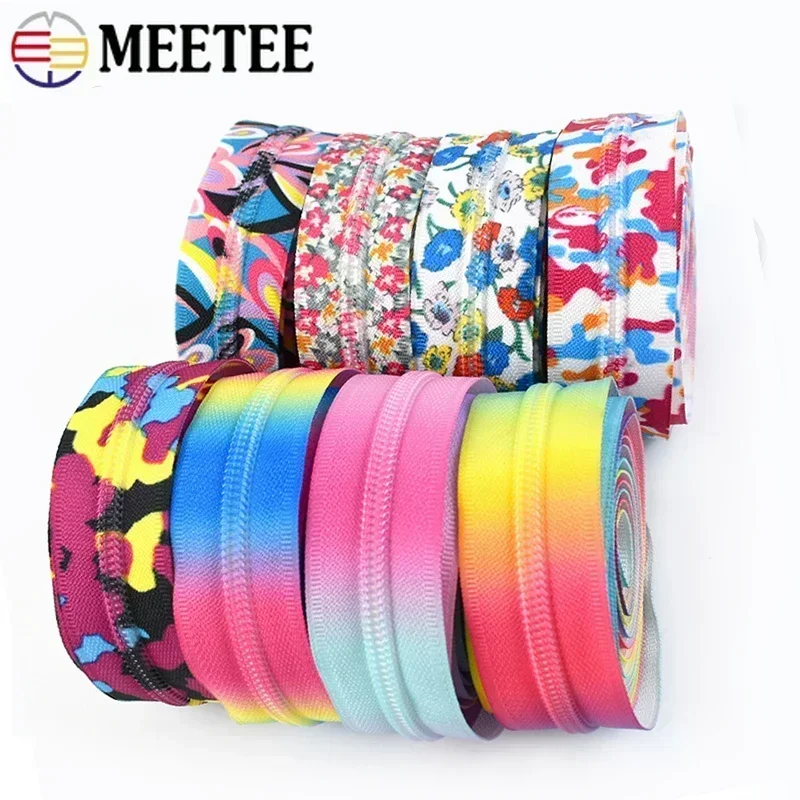 1-5M Meetee 5# Nylon Coil Zipper for Sewing Jackets Bags Zips Tape DIY Garment Shoes Decoration Accessories Repair Kits Material