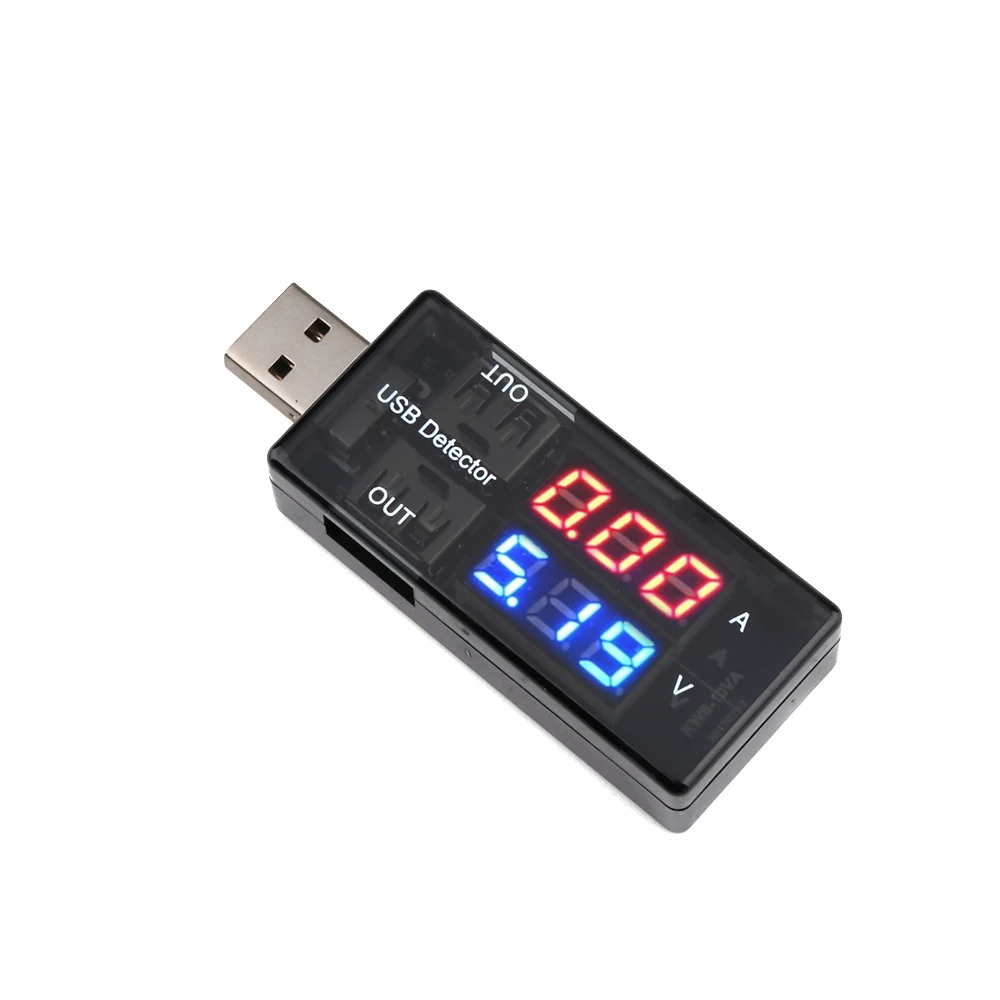 Podwójny cyfrowy USB napięcie prądu 3-9V 0-5A Tester ładowania akumulatora woltomierz amperomierz ładowarka mobilne ładowanie