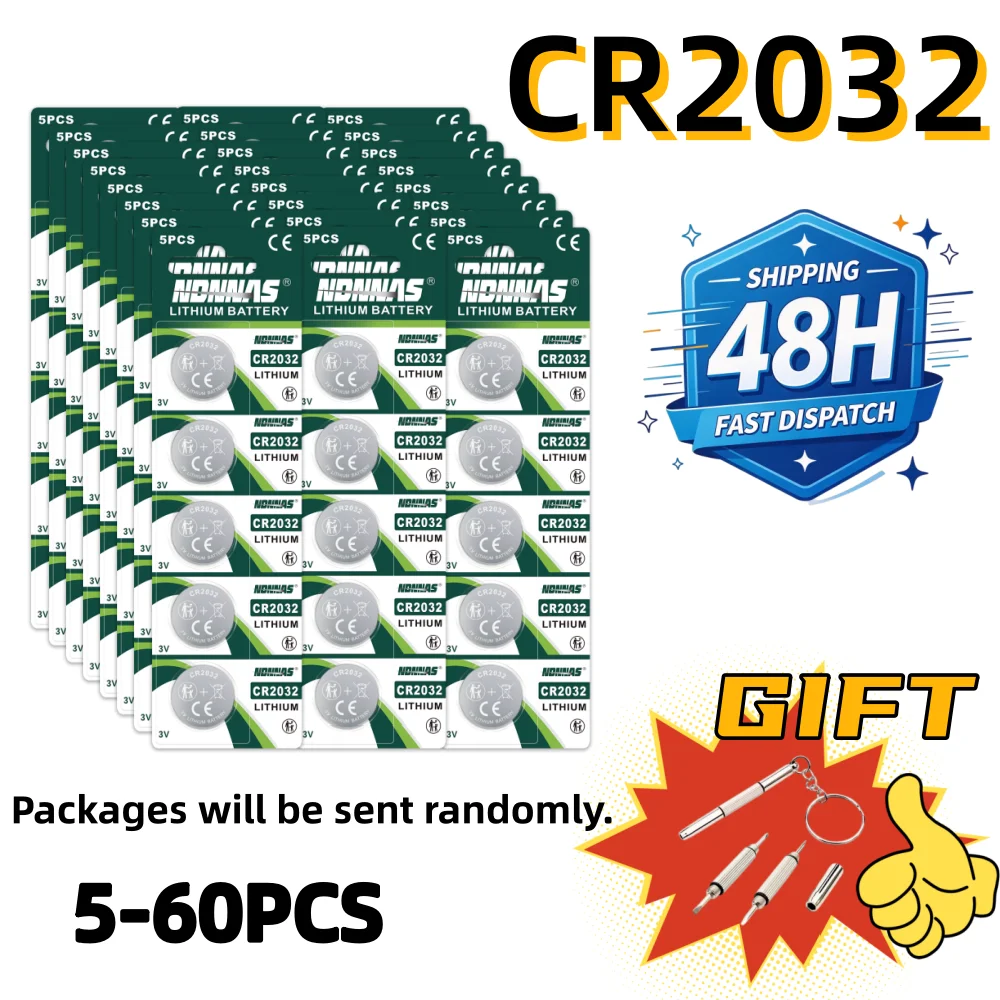 5-300PCS #CR2032 3V Lithium Button Cell Battery Non Rechargeable for Car Key Remote Control Watch Calculator Scale Motherboard