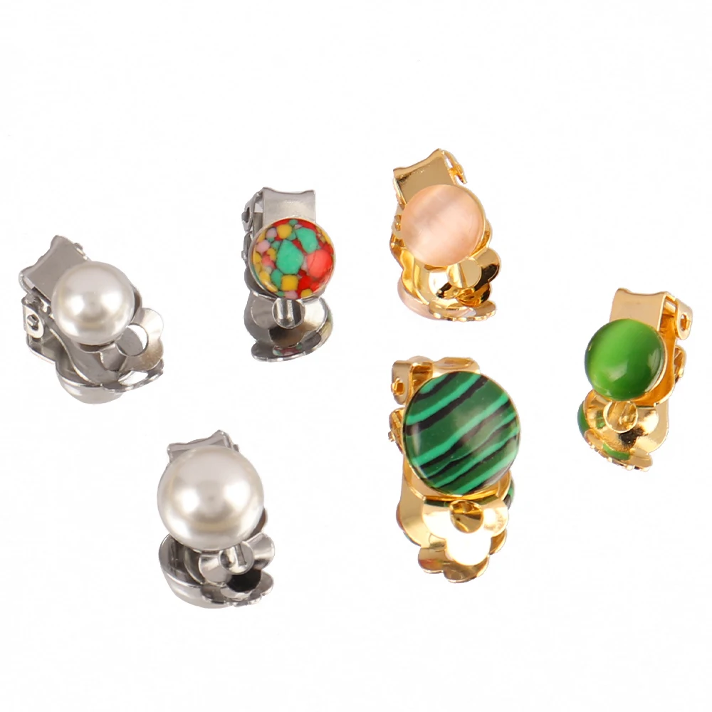 10pcs Stainless Steel Round Flat Ear Clip Base Cabochon Bezel Tray Earrings Clips For DIY Jewelry Makings Accessories image 6
