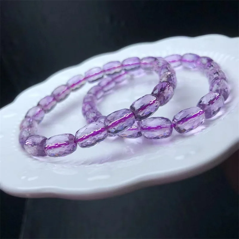 7x10mm Natural Amethyst Faceted  Beads Bracelet for Jewelry Making  Bracelet  Accessorie   Woman Gift