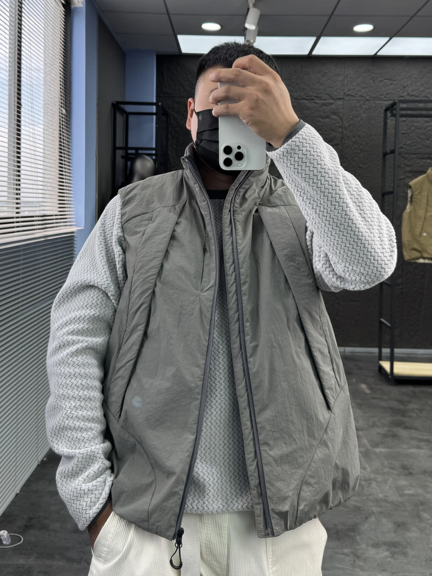 

Men's Casual Cotton Jaet Stand Collar Outdoor Warmth Faion Urban Sle Long Sve Zipper Closure Color Pampa&