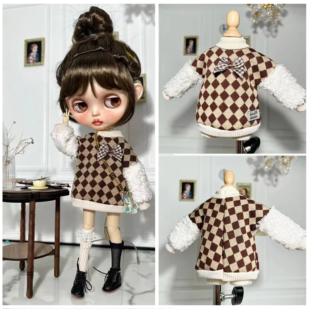 New OB24 Clothes Woolen Sweater FashionTops With Socks Fit For 30CM Doll 1/6 Blythe  DIY Doll Clothes Accessories Dress Up Doll