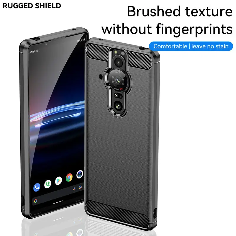 Ốp Lưng Cho Sony Xperia Pro-Tôi XQ BE62 BE42 Miếng Dán Sợi Carbon Silicone Mềm TPU Dành Cho Sony pro Tôi XQ-BE52 Bao Da Bảo Vệ