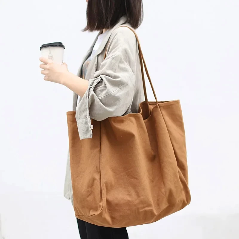 New Women Handbags Casual Reusable Canvas Shoulder Bags Multifunctional Large Capacity Shopping Bag For Women Bolsas Feminina