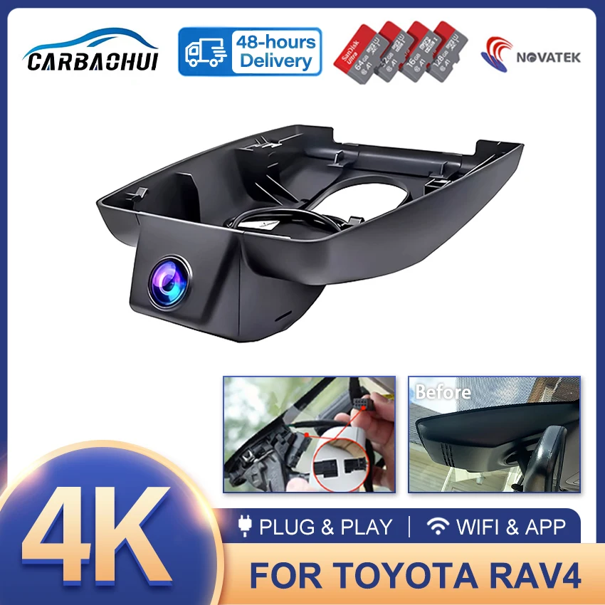 Dla Toyota Rav4 XA50 XA40 XU80 4K HD kamera na deskę rozdzielczą dla wideorejestrator samochodowy Dashcam WIFI wideorejestrator samochodowy akcesoria urządzenia nagrywające