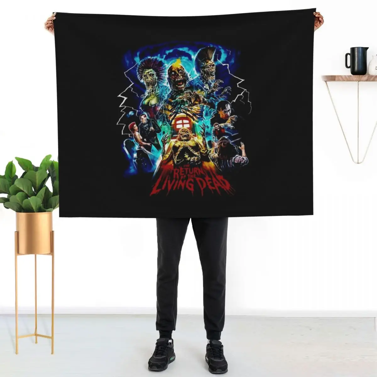 Horror Comedy Throw Blanket couch cozy soft plush fuzzy picnic outdoor blanket