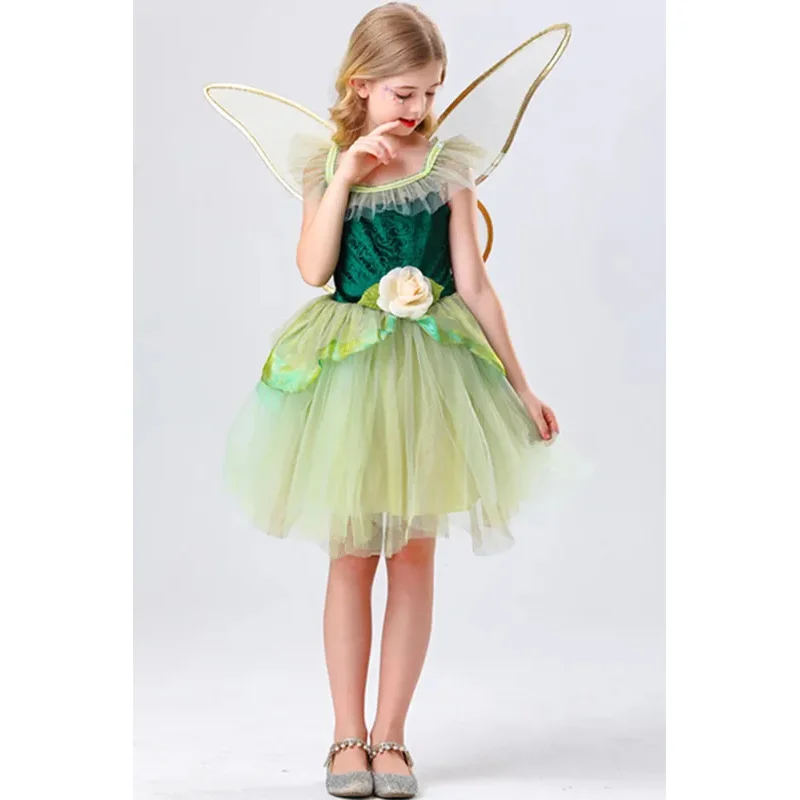 Halloween Tinker Belll Dier Vlinder Elf Prinses Cosplay Kostuum Kinderdag Bos Magische Bloemenfee Fancy Dress
