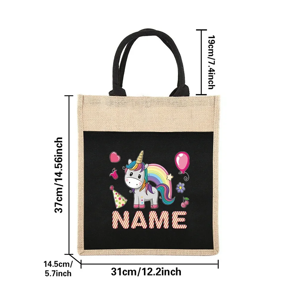 اسم التخصيص الشخصي حقيبة يد نسائية حقيبة تسوق صديقة للبيئة حقيبة كتف صيفية للسفر والشاطئ