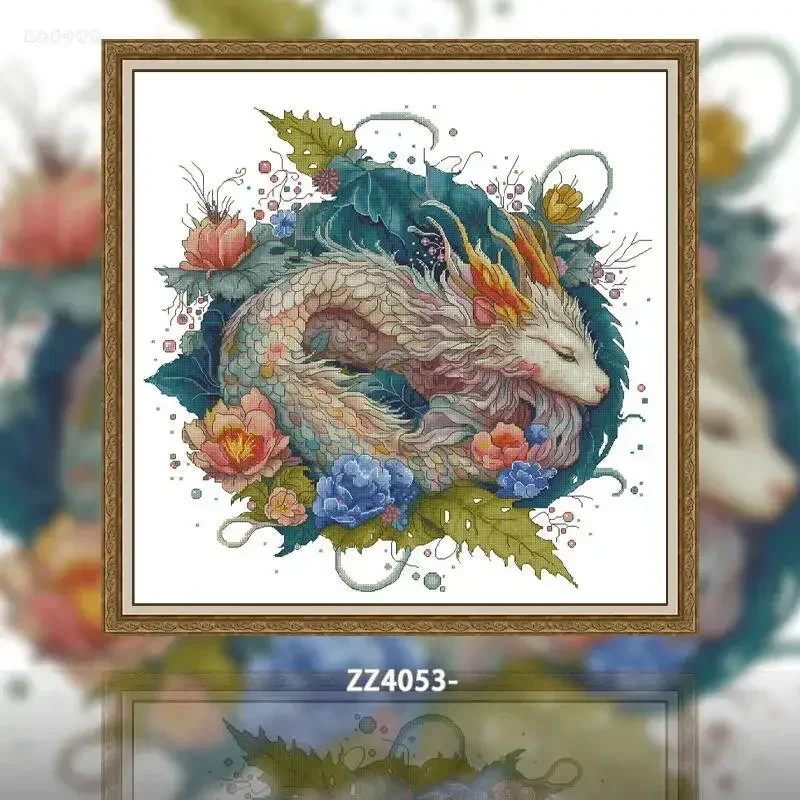 [ZZ4053- Magnum] Stamped Cross Stitch Kit 14CT 16CT Pre Printed Canvas with Cotton Threads Embroidery Needlework Home Wall Decor