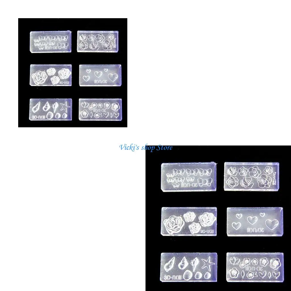 

Силиконовая форма для дизайна ногтей для цветочных узоров и поделок, шаблоны маникюра