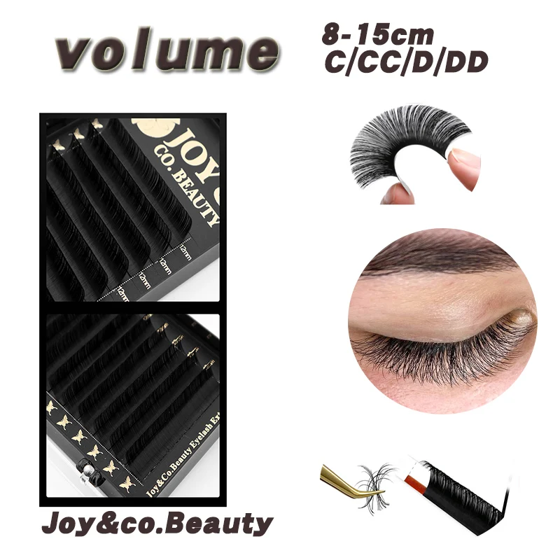 

JoyCo Eyelash Extension C CC D DD Curl Individual Eyelashes Mink 0.03-0.15mm Thickness