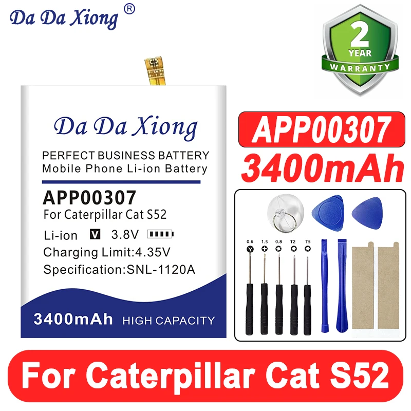 

Battery APP00307 3400mAh For Caterpillar Cat S52 Mobile Phone Batteries + Free Tools