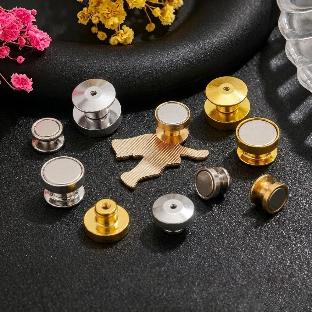 10 Stück/Set Magnetische Verschlüsse und Nicht-Magnetische Anstecknadeln, Metallverschlüsse für DIY Broschen, Abzeichen und Schmuckherstellung – Detail 1