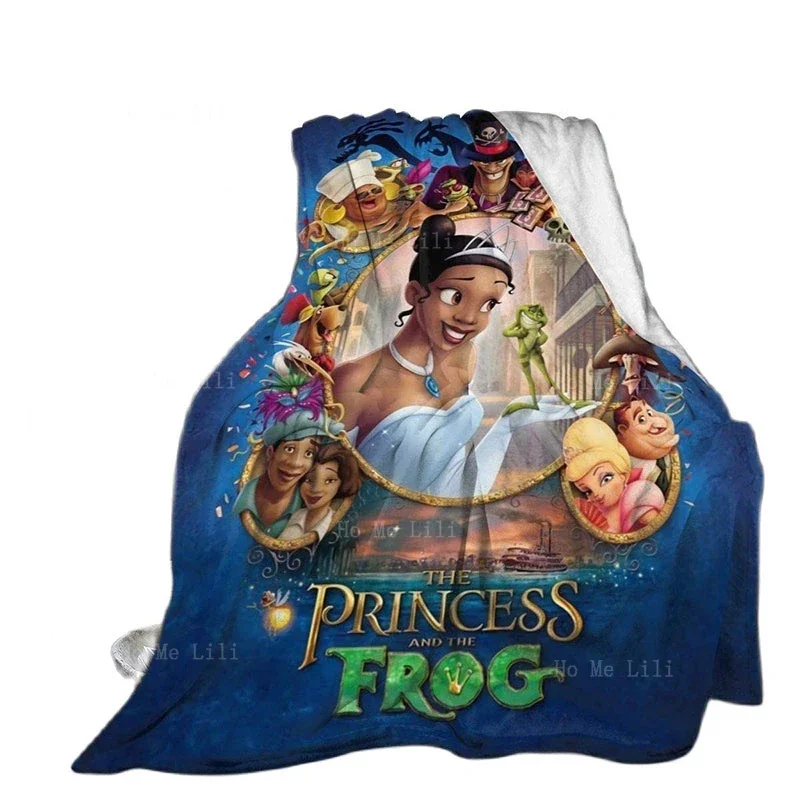 Princess And Frog Comfortable Ultra-soft Flannel Blanket For Adult Youth Home Travel Camping Applicable