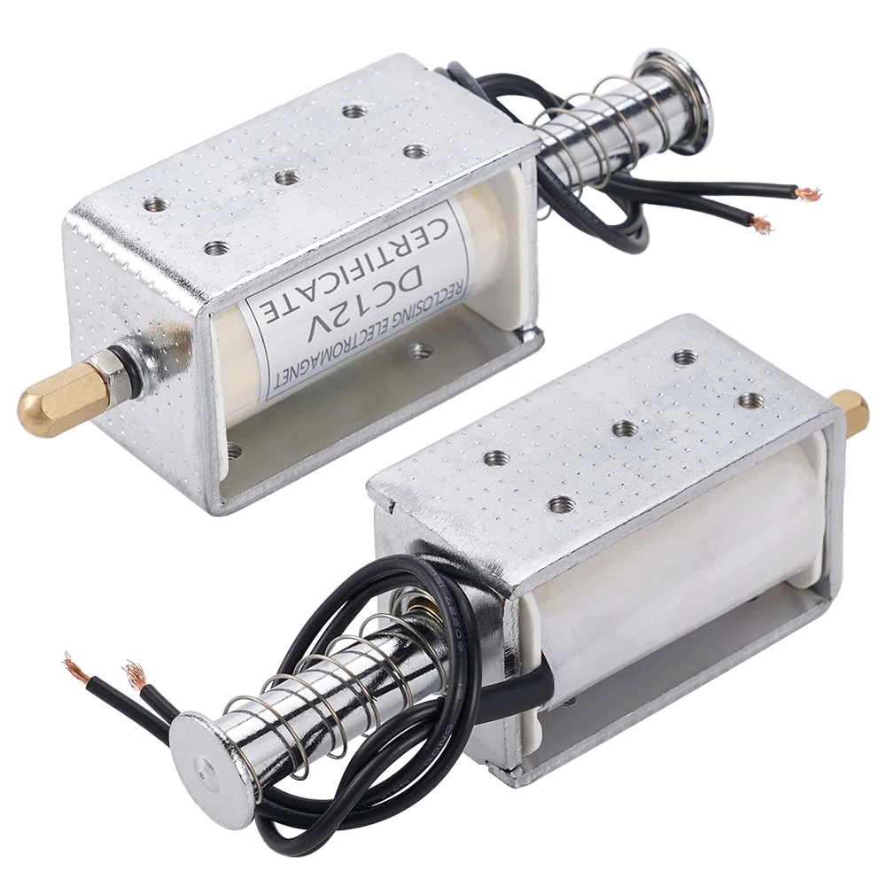 Electric Motor 35mm Long-Stroke Strong Push-Pull Solenoid DC 12V Motor Open Frame Linear Mini Electromagnetic Magnetic Solenoid