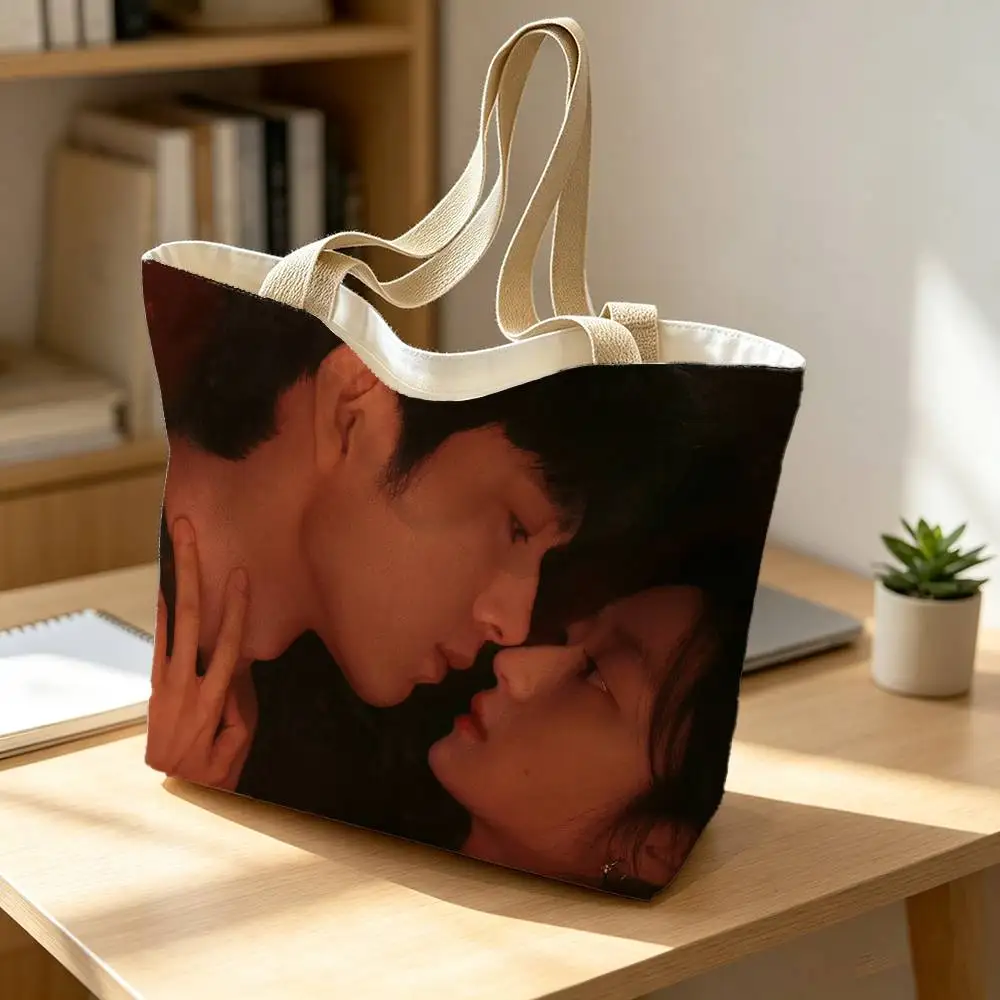The Early Spring Chinese Drama Print Canvas Tote Bag Handbag For Daily School Commute Casual Shoulder Bag