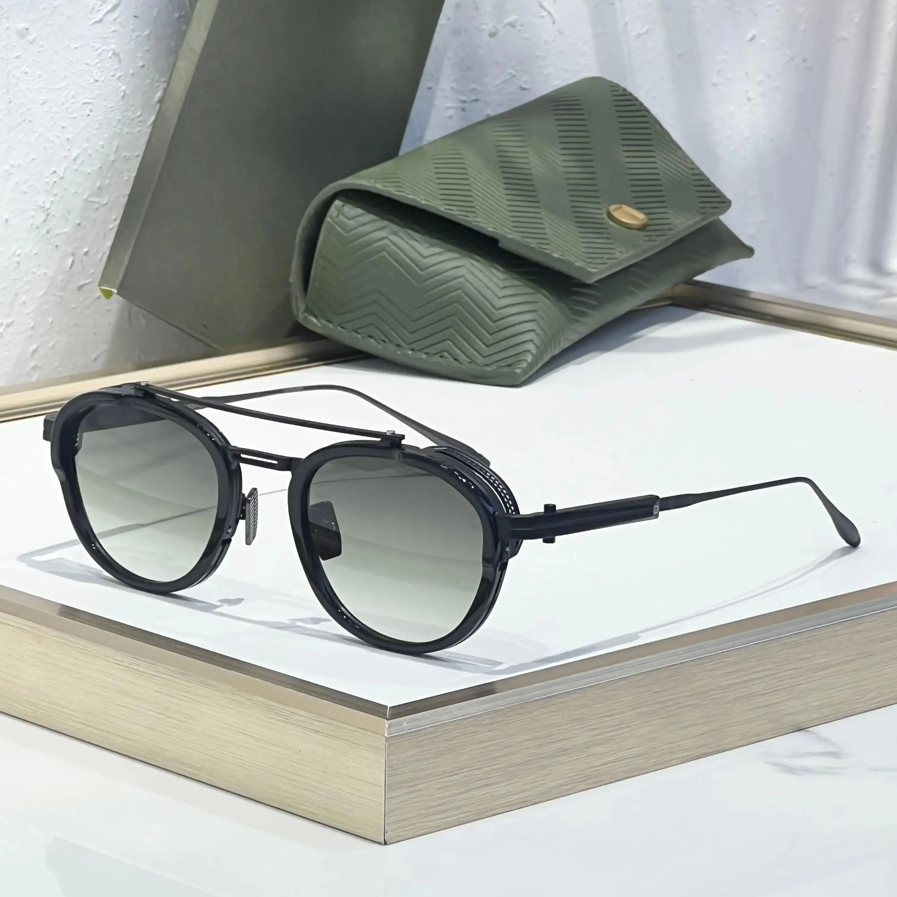 Fashion Trendy AKS-512 New High Quality Vintage Round Designer Sunglasses for Men Women Outdoor UV400 Sunglasses
