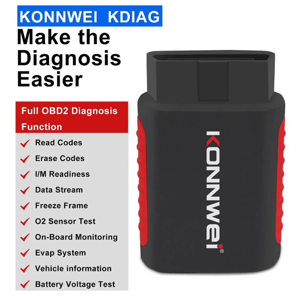 KONNWEI KDIAG OBD2 Full System Diagnostic Tool EPB Service ECU Programmer DPF Oil Reset SRS SAS TPMS Sensor Scanner PK Thinkdiag