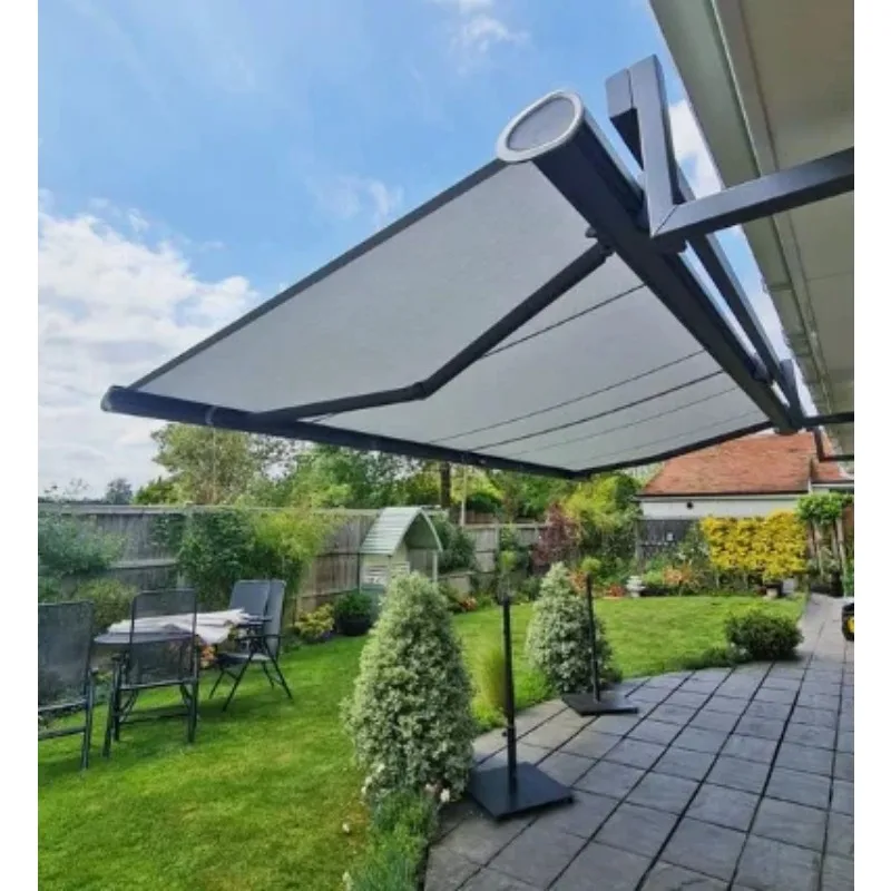 Modern Outdoor Full Cassette Retractable Awning Waterproof Polyester Folding Patio Acrylic Roof for Gym Hospital Warehouse Custo