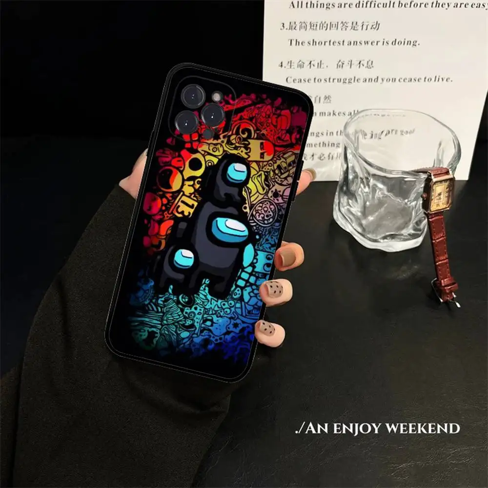 Funda de teléfono A-Amonges Game Us para IPhone 16 15 8 7 6 6S Plus X SE XR XS 14 11 12 13 Mini Pro Max