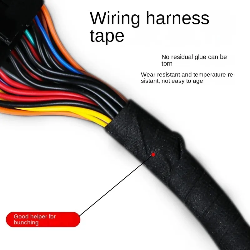 1Pcs Isolierband Wärme Beständig Kabelbaum Band Klebstoff Tuch Band Wasserdichte Band Isolierende Automotive Stoff Tuch Band – Detail 4