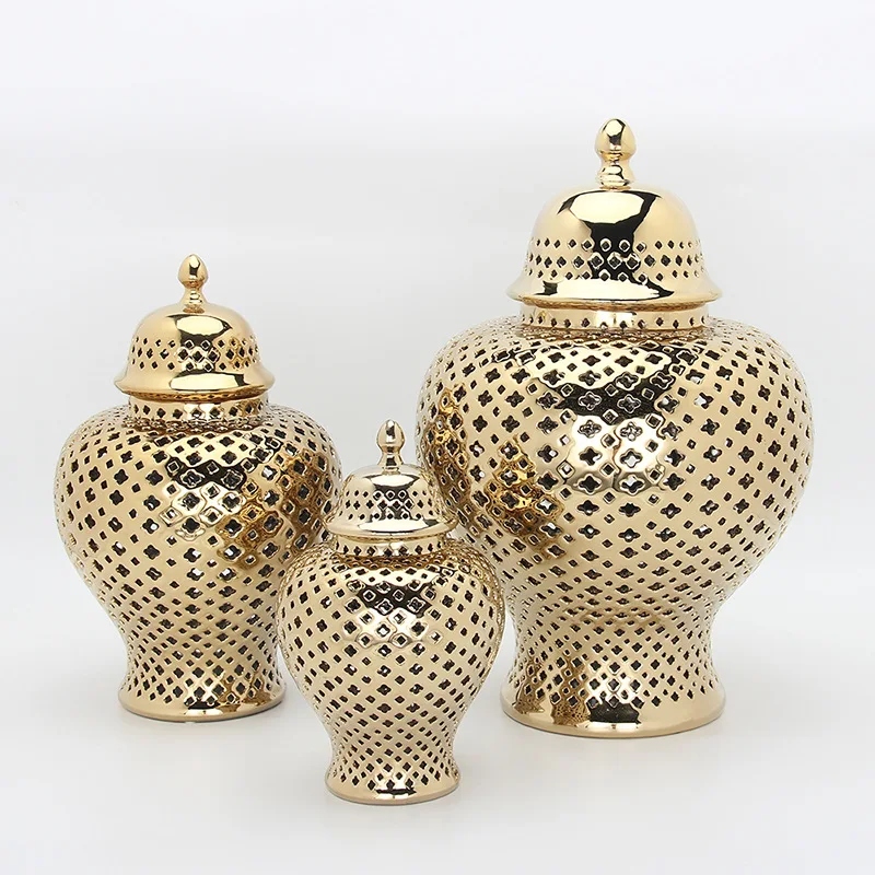 

Retro ceramic decoration hollow general jar home living room office furnishings