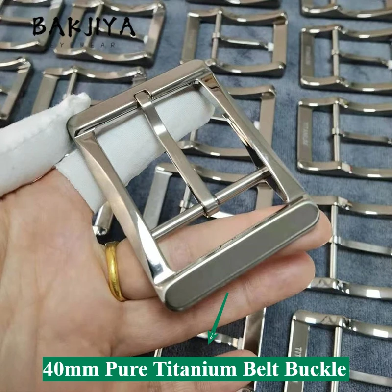 4cm Pure Titanium Pin Buckle Rustproof Men's Belt Buckle - Titanium Metal Anti-Allergy Waistband Leather Belts Head Accessories