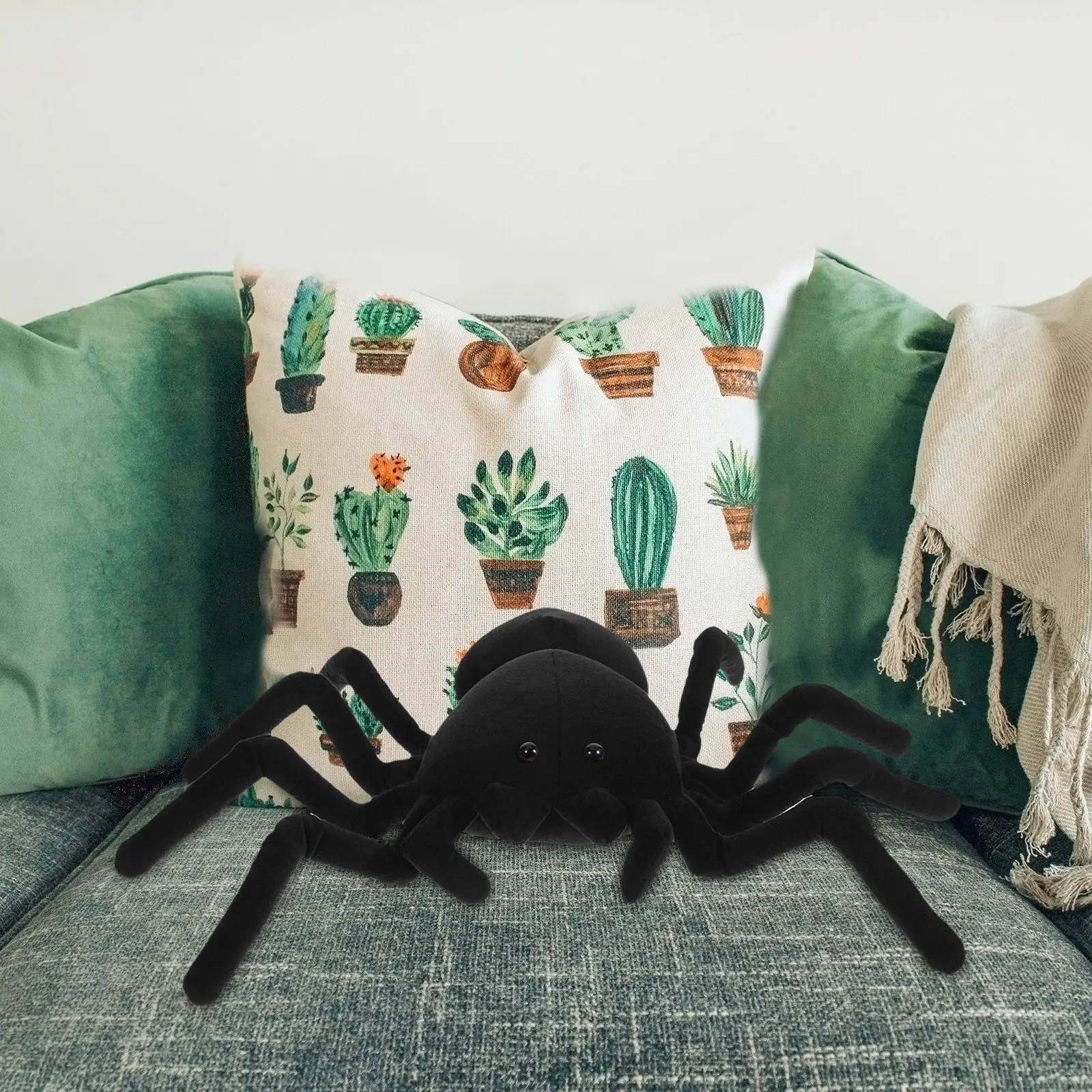 

Мягкая игрушка-паук черного цвета: комфортный и безопасный компаньон из премиальных материалов для детской спальни, идеален для сна