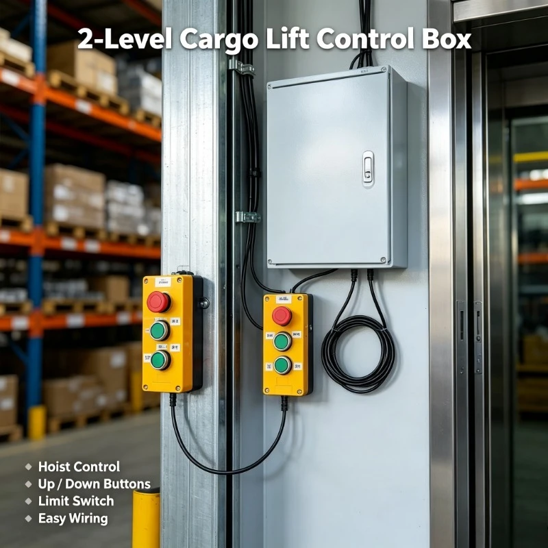Simple two-layer electric hoist hoist cargo elevator lift vegetable delivery hydraulic freight elevator controller box