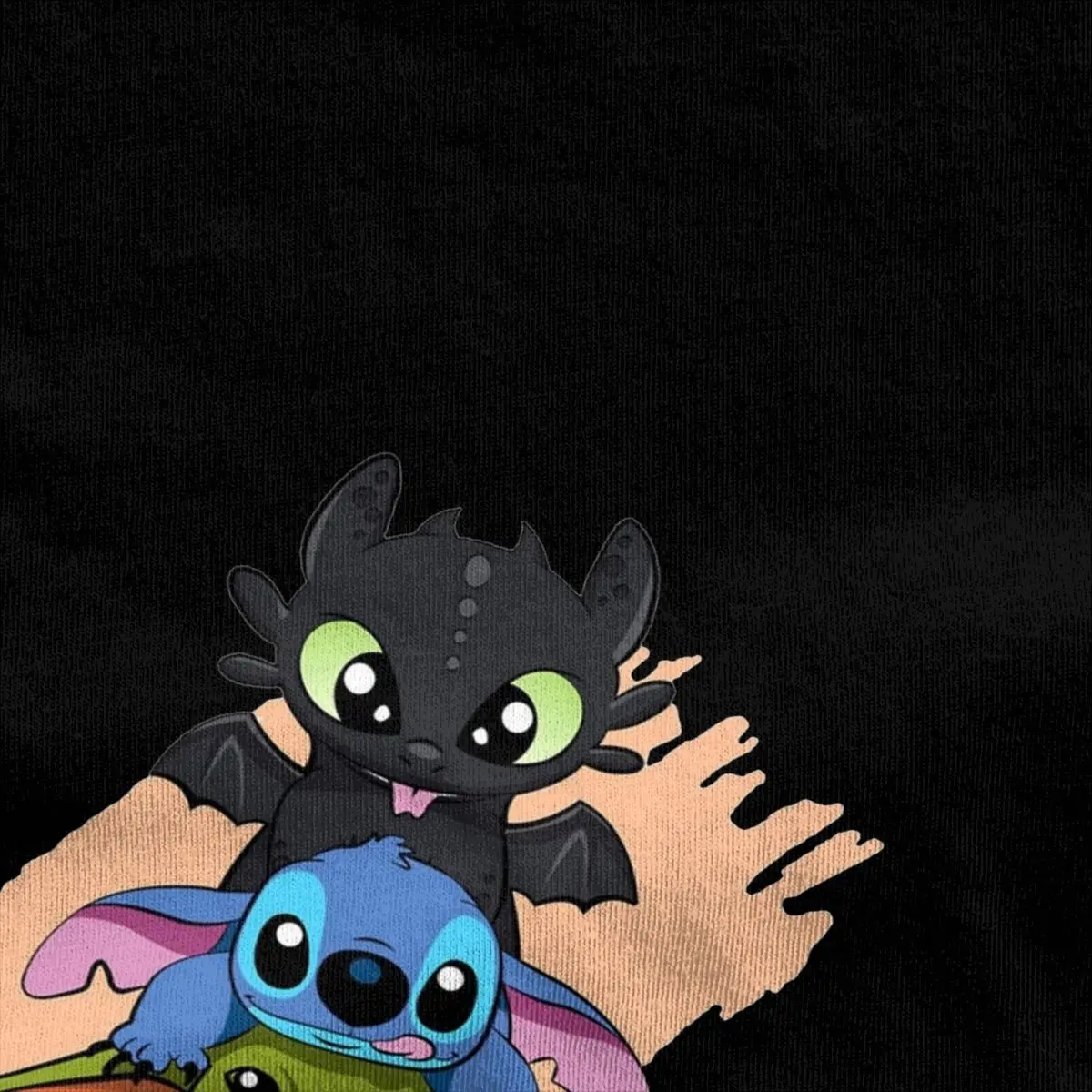 Men Women T-Shirts Chibi Toothless Stitch And Cute Baby Ess Cotton Tee Shirt Short Sleeve T Shirts Crew Neck Clothing Unique