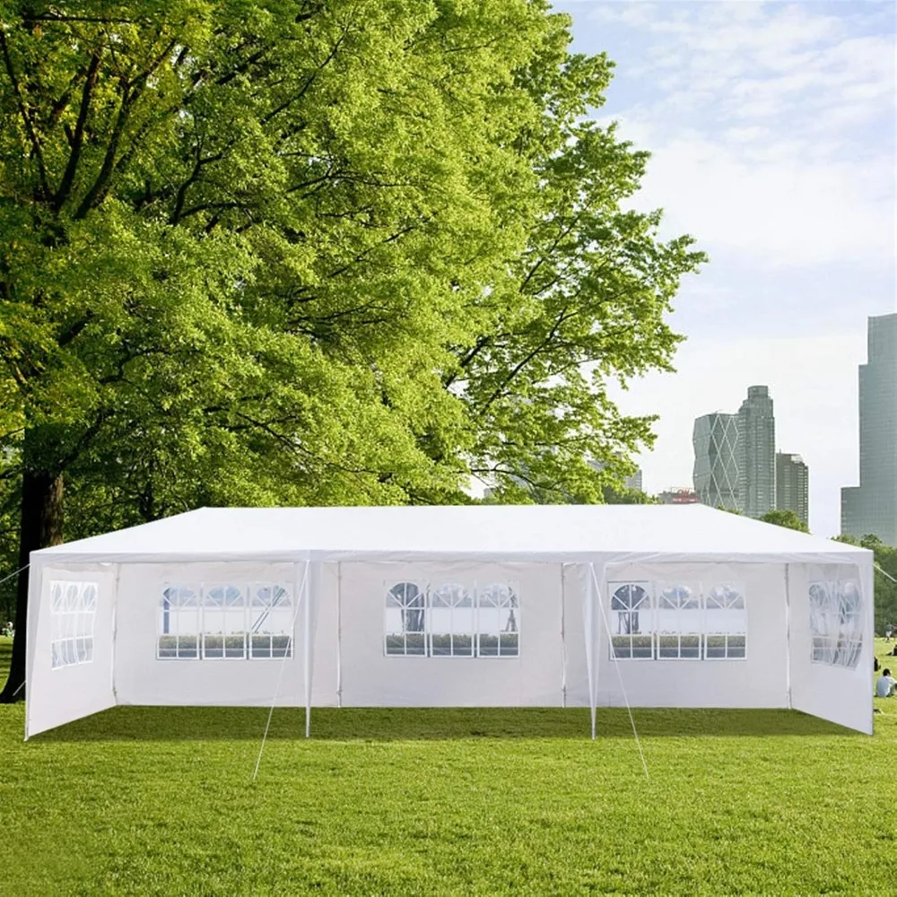 Outdoor Gazebo White Canopy with sidewalls, Wedding Party Tent with UV Blocking for Parties Sun Rain Shelter Gazebo Canopy Tent