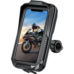 Waterproof Bike Bicycle Phone Case Universal Motorcycle Handlebar Phone Holder Stand Motorbike Scooter Cell Phone Mount Bracket