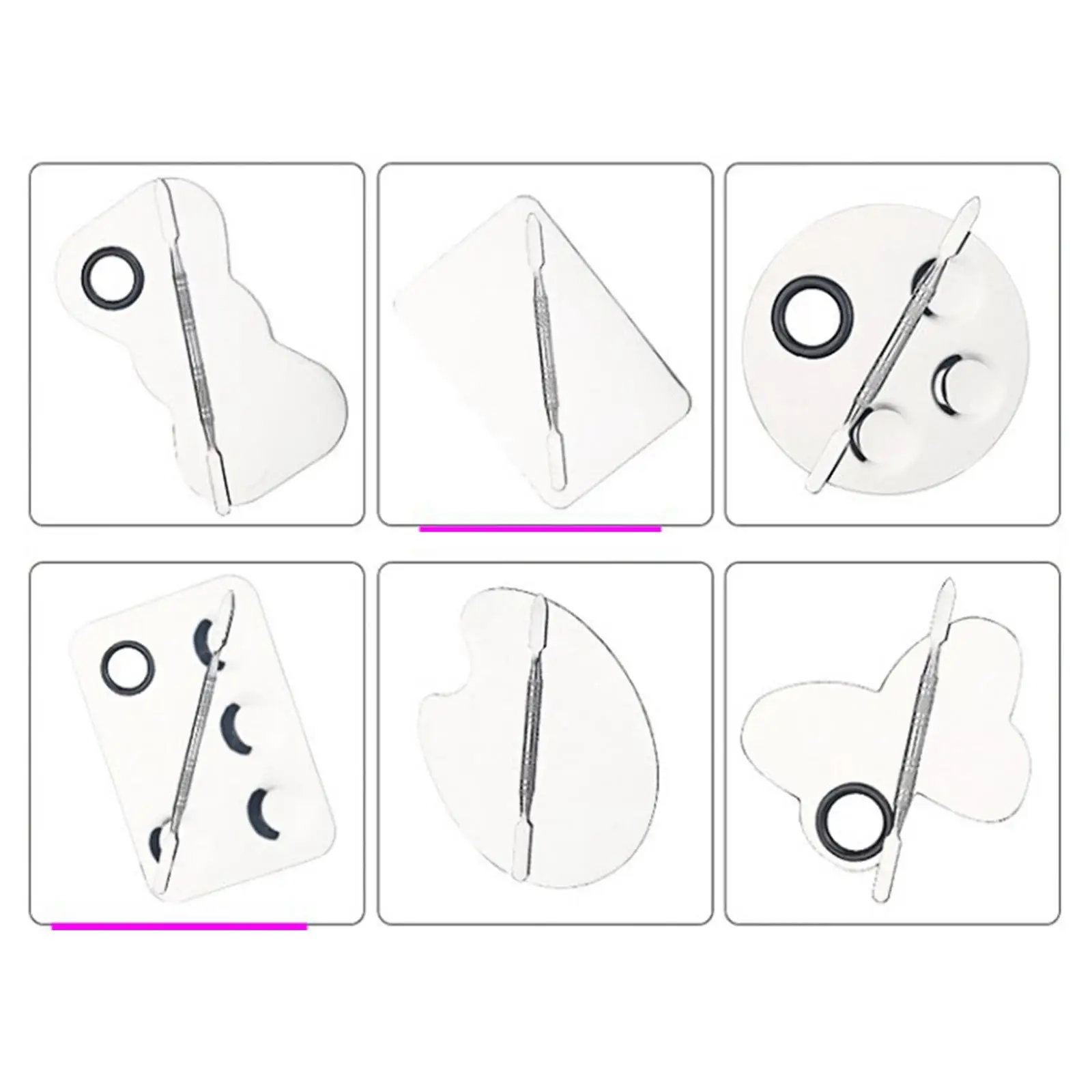 ペイントパレット-メイクアップパレット-丈夫なアイシャドウパレット-再利用可能なステンレス鋼-プロ仕様のメイクアップ用-水彩ネイルアート用