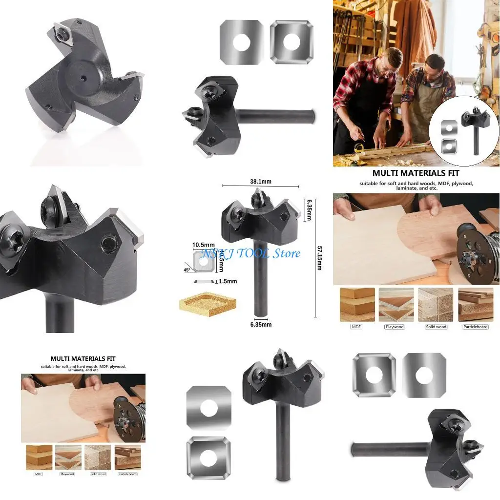 

L8RC Professional Insert Blade Routers Bit Quick changes Design For Carpentry