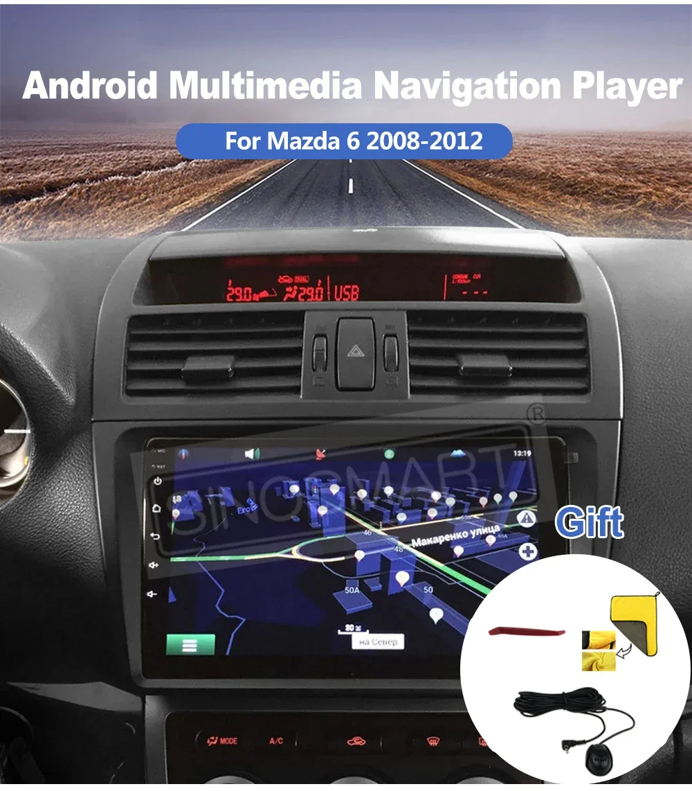 SINOSMART Android Navigation für Mazda 6 Mazda6 Atenza GH 2008–2012 2. Gen Autoradio GPS DSP CarPlay Android Auto Bose Unterstüt – Detail 2
