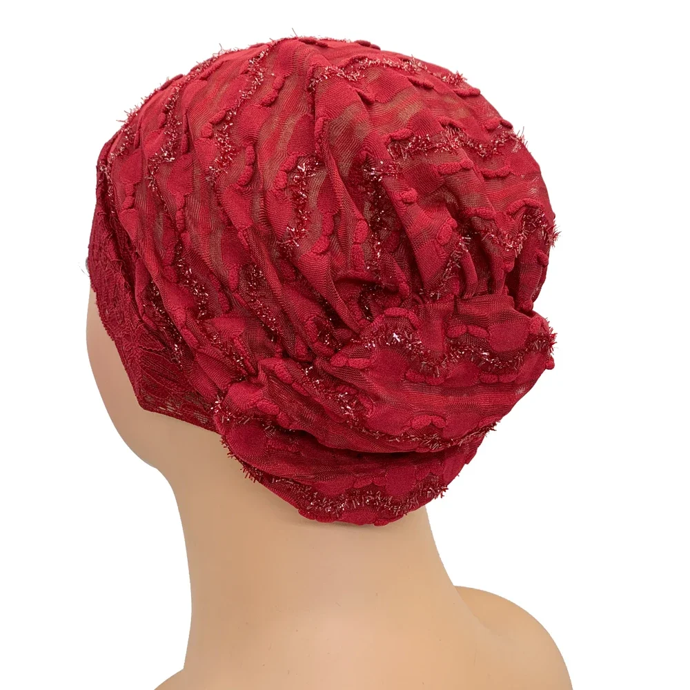 무슬림 여성용 레이스 이너 히잡 캡, 스카프 밑 보닛, 여름 통기성 히잡 안감 모자