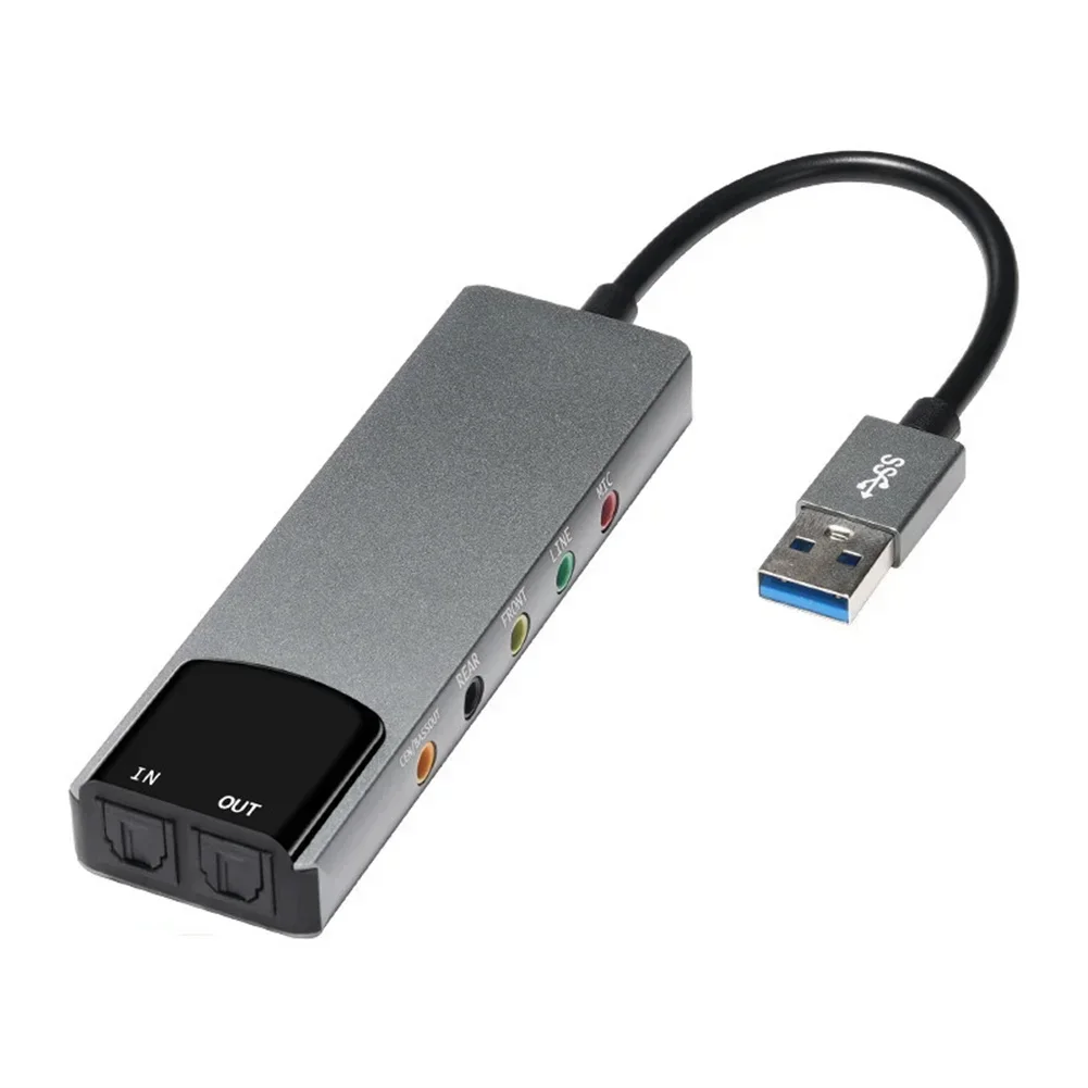 USB Audio Adapter External Audio Converter USB Audio Adapter Aluminium Alloy 7.1 5.1 Channel AudioConverter SPDIF Optical