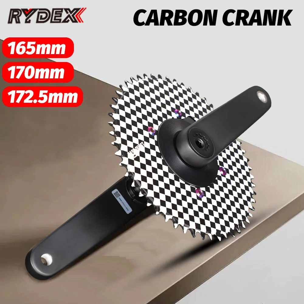 

RYDEX 165mm 170mm carbon crank 165 170 Lightweight Carbon Fiber Arm 52t single Aero chainring For Shimano Easton Road Bike
