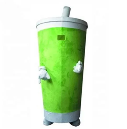 Custom Green Drink Cup Mascot Costume Advertising props clothing Mask Cosplay Costumes Fancy Dress Party