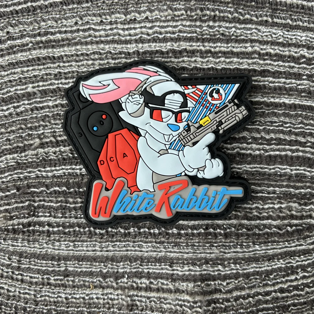 Cartoon 3D PVC Patch on Clothes Cute Animal Morale Badge Military Tactical Patches Backpack Hook and Loop Stickers