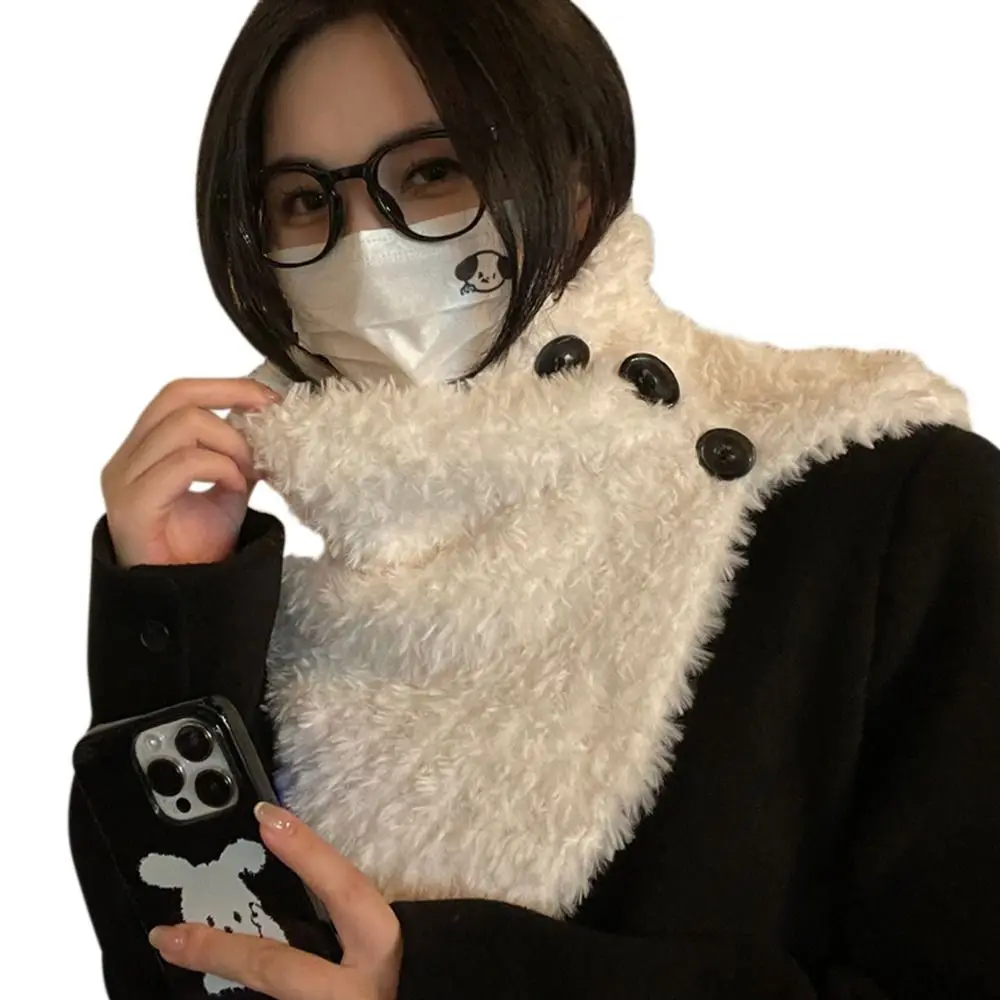 

Утолщенный теплый пушистый шарф с искусственным воротником, мягкий плюшевый однотонный съемный шарф, морозостойкая ветрозащитная водолазка, грелка для шеи