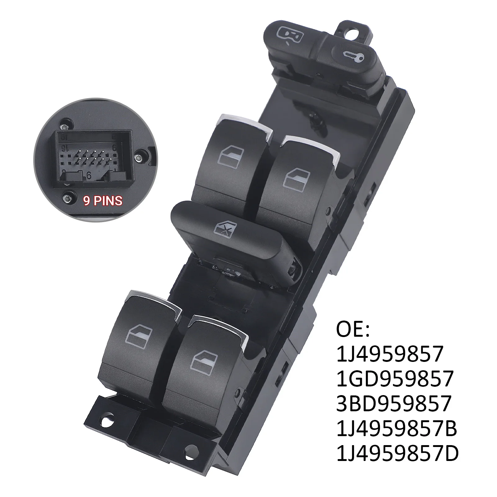 

CNSPEED Window Switch 1J4959857 3BD959857 1J4959857D 1J4959857C Driver Side For VW Golf 4 Jetta MK4 Bora Passat B5 Plastic 12V