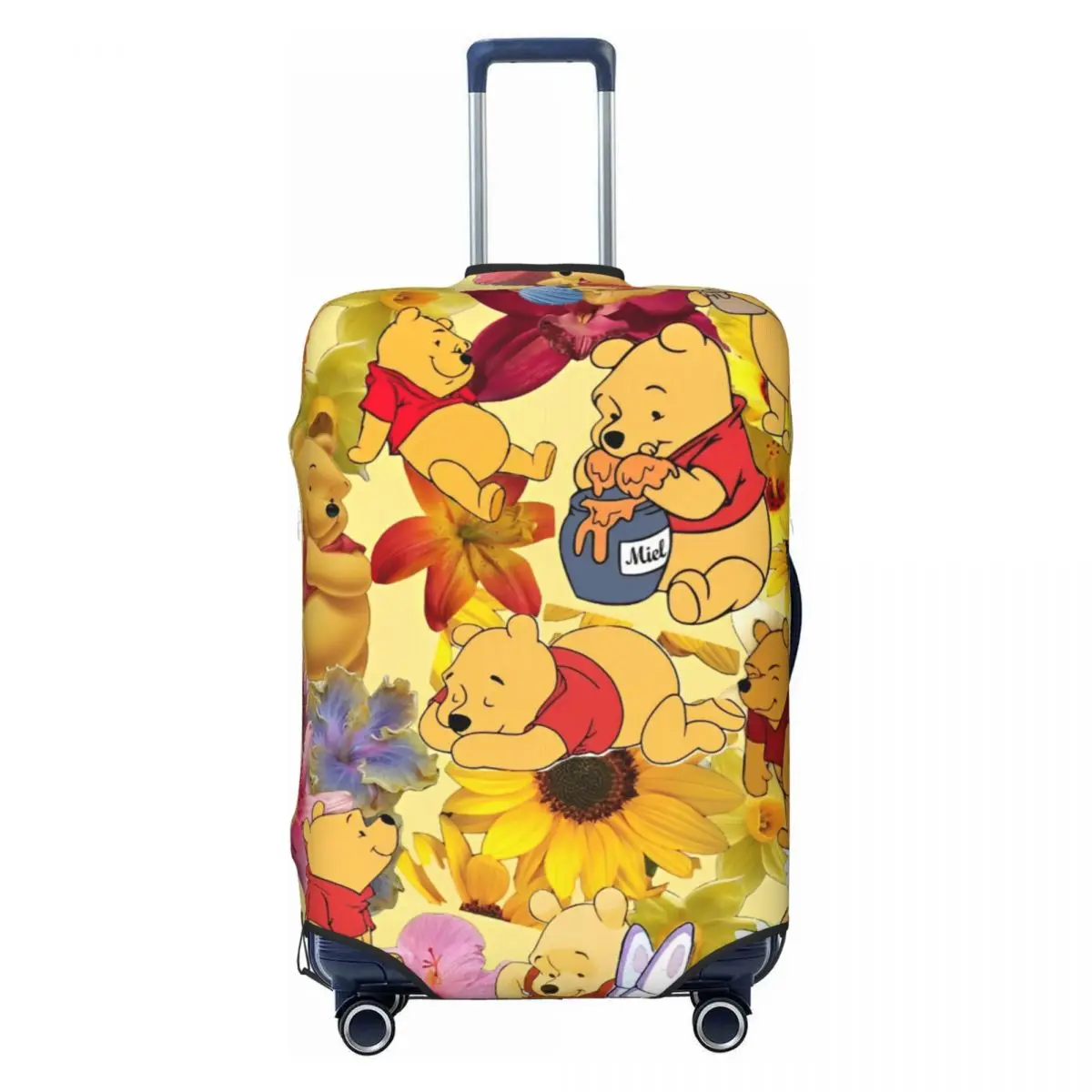 

Winnie The Pooh Piglet Bear Animal Cartoon Suitcase Cover Strectch Cruise Trip Protection Luggage Case Flight