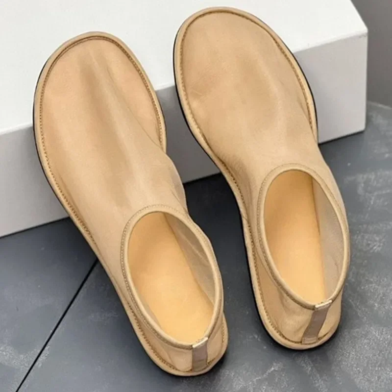 Breathable Air Mesh Ballet Flat Women\'s Summer Walking Shoes Star Style Leisure Comfortable Designer New Luxury Brand Boat Shoes