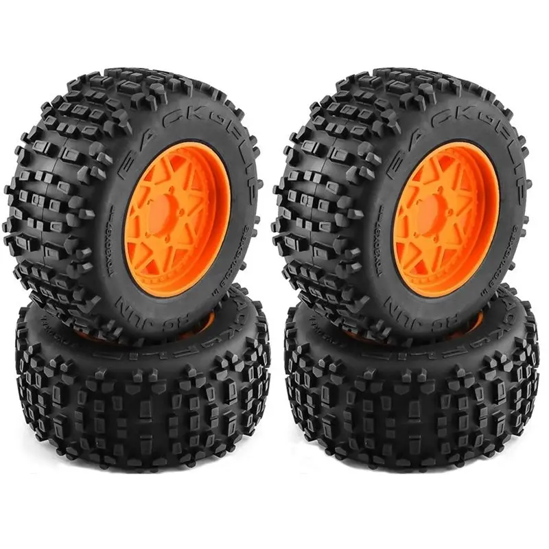 ABXE-4Pcs 170Mm 1/7 1/8 Monster Stunt Truck Tire 12/14/17Mm Wheel Hex For TRAXXAS Sledge ARRMA KRATON Outcast Tamiya HSP