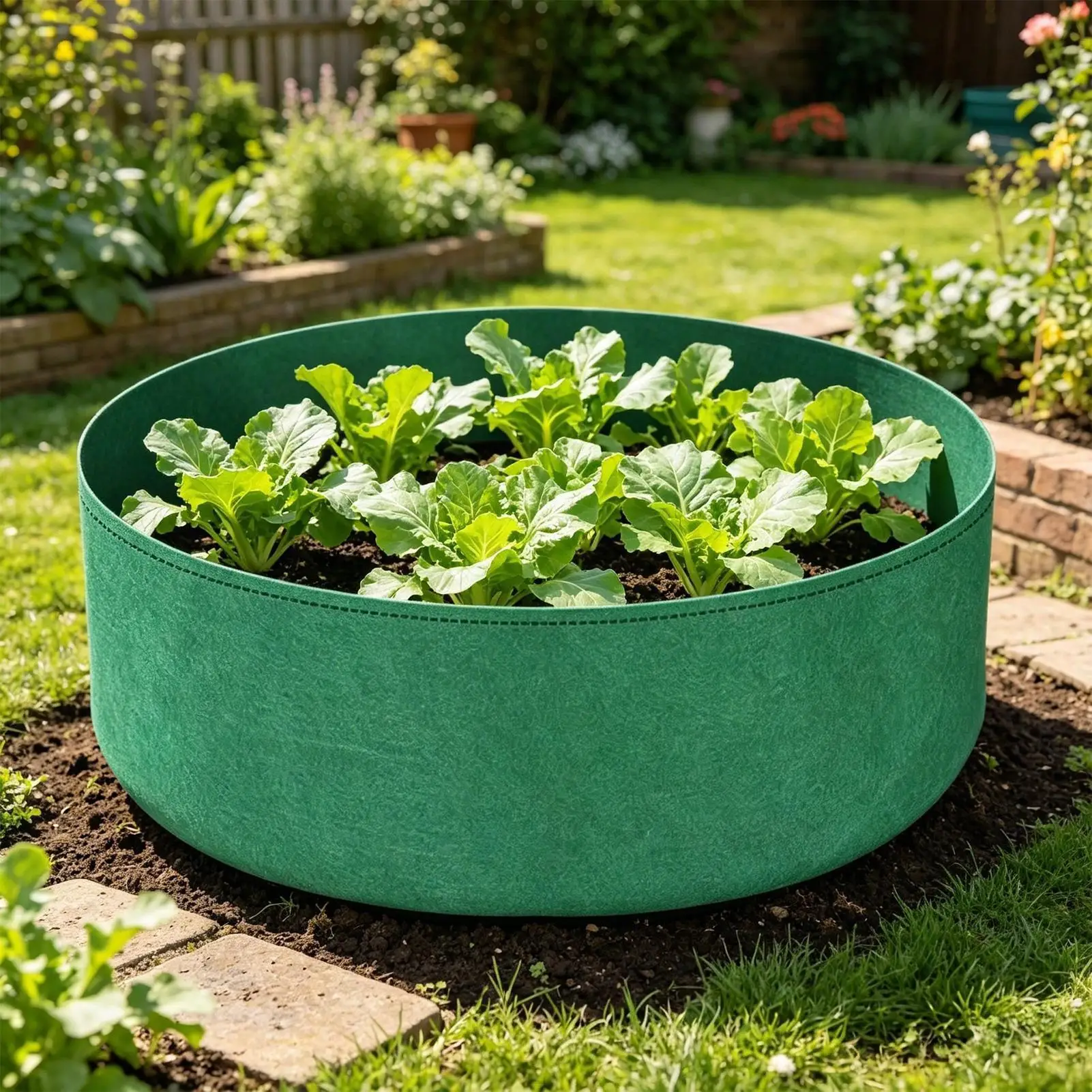 Fabric Raised Garden Bed Large Round Breathable Heavy Duty Non-woven Grow Bag Fabric Pots for Tomatoes Strawberries Potatoes